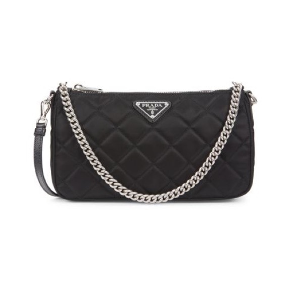 Prada Black Tessuto Quilted Nylon Convertible Crossbody Shoulder Bag - Picture 6 of 8